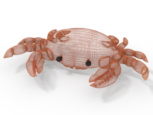 crab rigged orange Modèle 3D