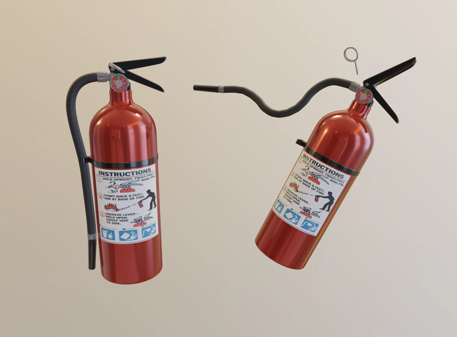 fire extinguisher 3D Model .c4d .max .obj .3ds .fbx .stl .blend