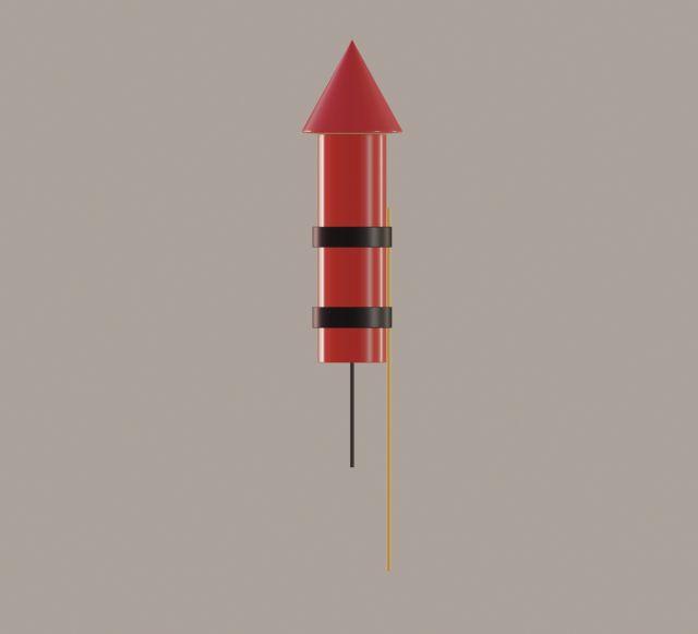 firework rocket 3D Model .c4d .max .obj .3ds .fbx .stl .blend 