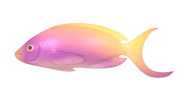 fish purple-yellow Modelo 3D .c4d .max .obj .3ds .fbx .stl .blend 