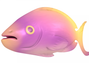 fish purple-yellow Modelo 3D