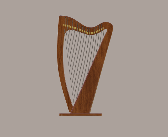 harp Model 3D .c4d .max .obj .3ds .fbx .stl .blend 