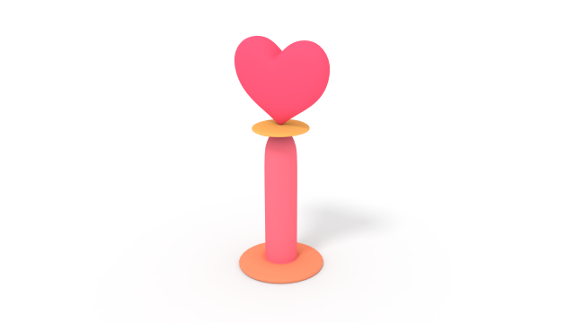 heart stand 3D Model .c4d .max .obj .3ds .fbx .stl .blend 