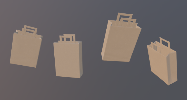 paper bag 3D Model .c4d .max .obj .3ds .fbx .stl .blend 