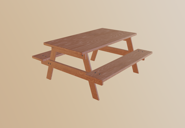 picnic table 3D मॉडल .c4d .max .obj .3ds .fbx .stl .blend 
