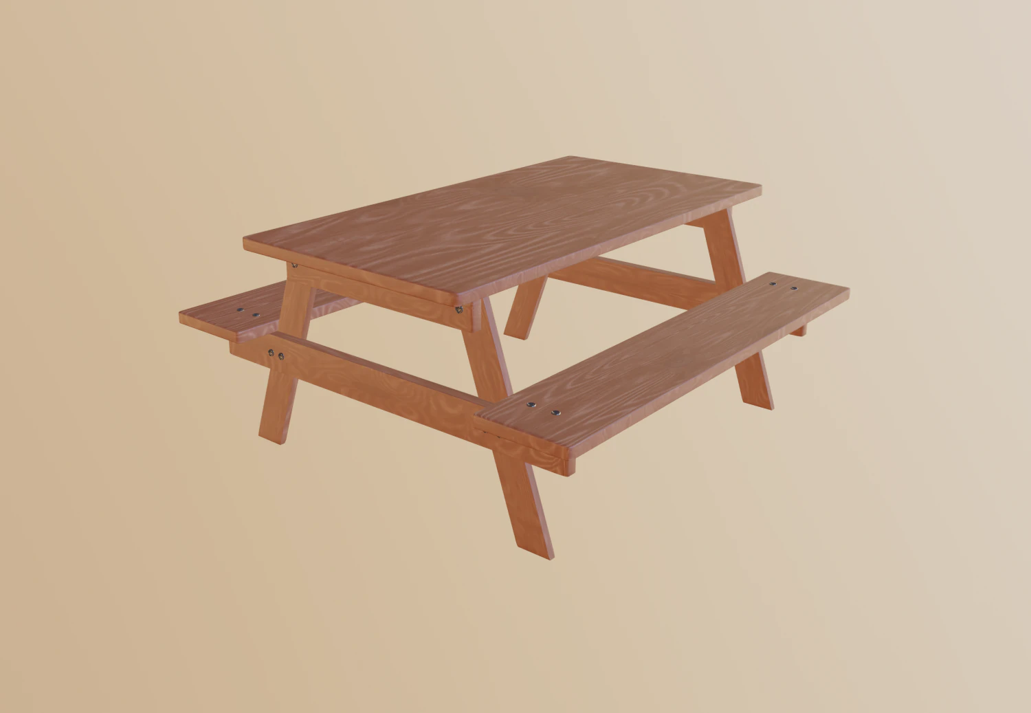 picnic table 3D Model .c4d .max .obj .3ds .fbx .stl .blend
