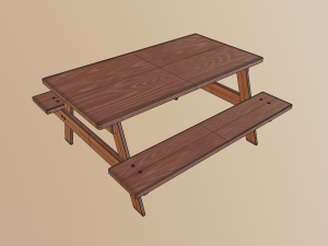 picnic table 3D मॉडल