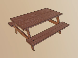 picnic table 3D Model