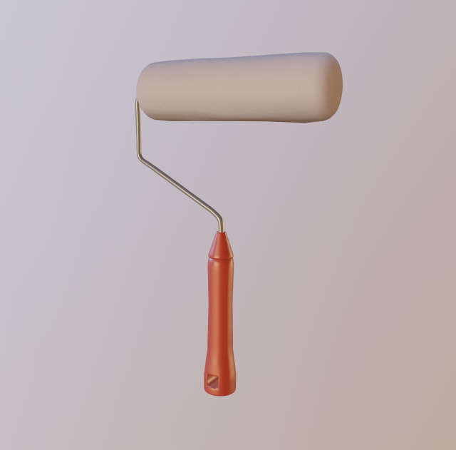 roller paint brush 3D Model .c4d .max .obj .3ds .fbx .stl .blend 