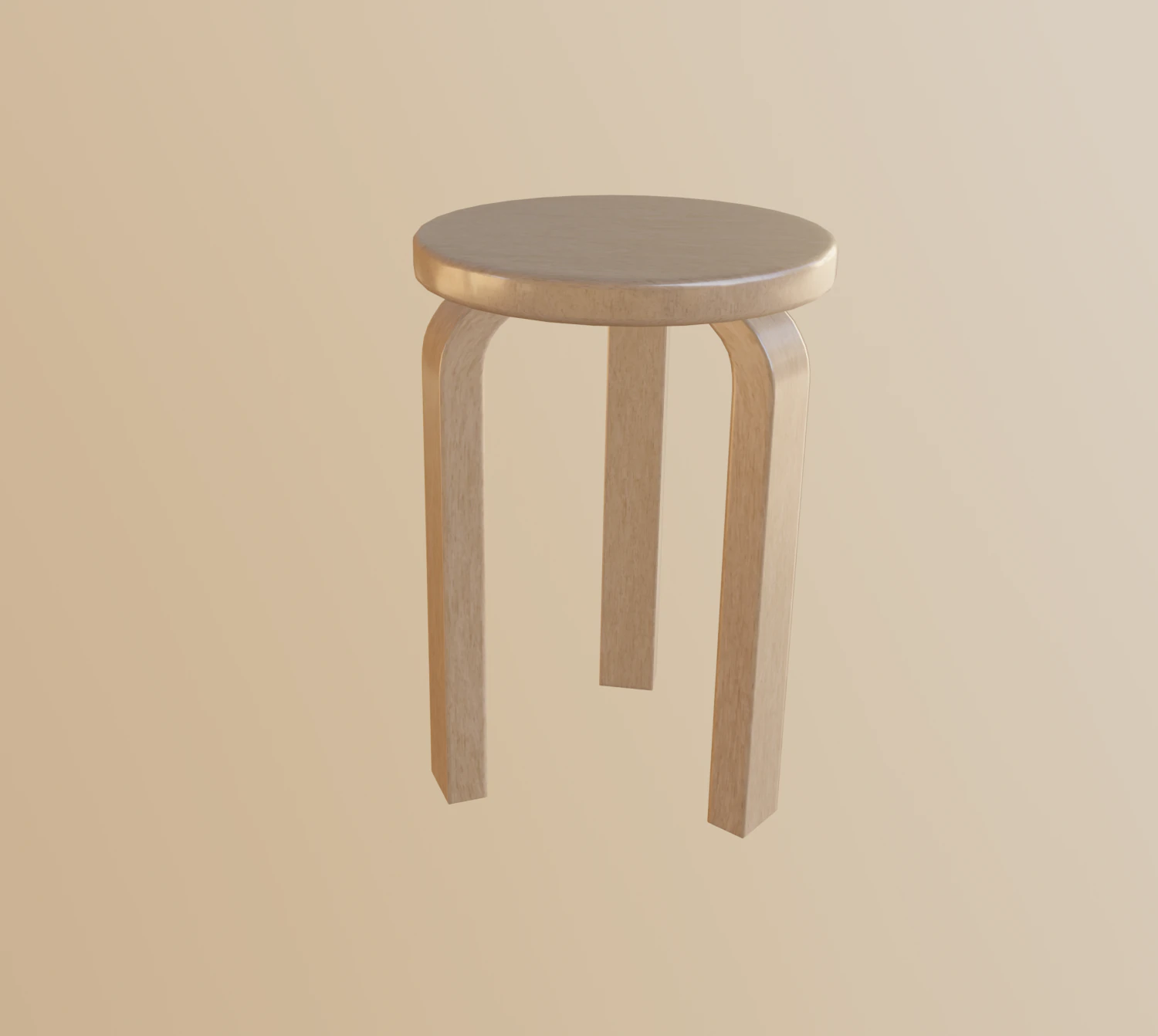 stool 3 legs 3D Model .c4d .max .obj .3ds .fbx .stl .blend 