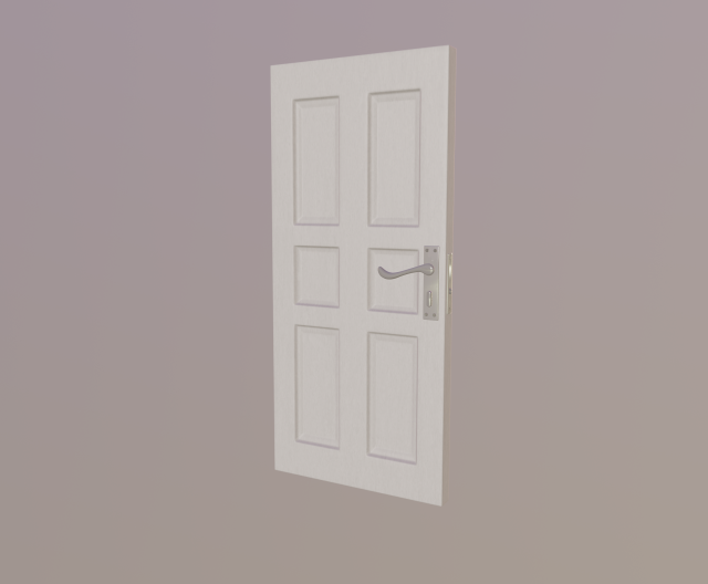 white door 3D Model .c4d .max .obj .3ds .fbx .stl .blend 