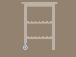 wooden cart Model 3D