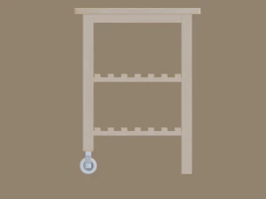 wooden cart 3D Model