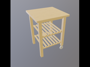 wooden cart Model 3D