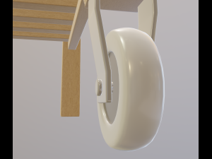 wooden cart Model 3D