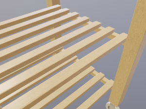 wooden cart Model 3D