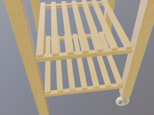 wooden cart Model 3D