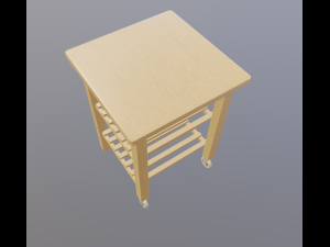 wooden cart Model 3D