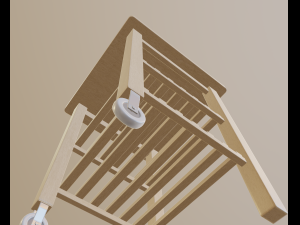 wooden cart Model 3D