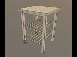 wooden cart Model 3D