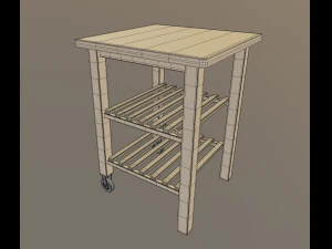 wooden cart 3D Model