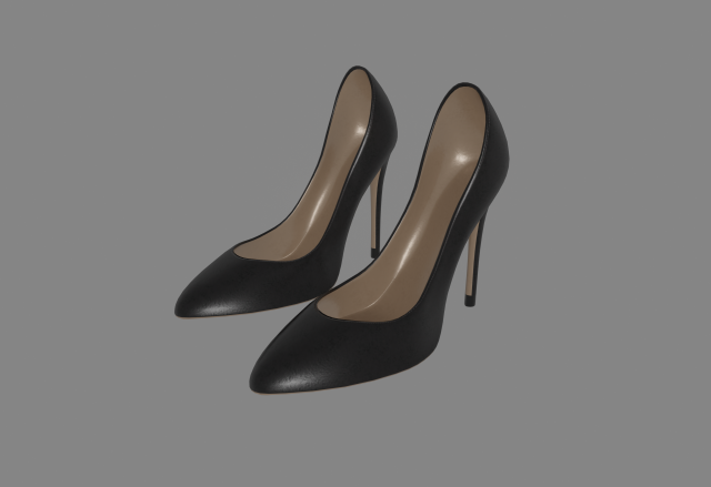 high heels shoe 3D 模型 .c4d .max .obj .3ds .fbx .stl .blend 