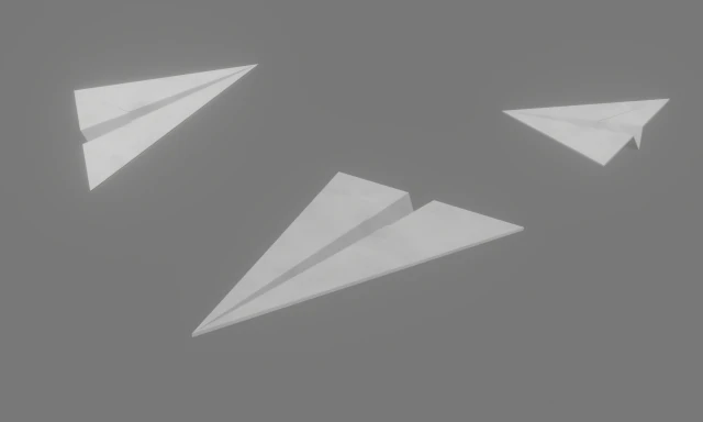 паперовий літак 3D Модель .c4d .max .obj .3ds .fbx .stl .blend 