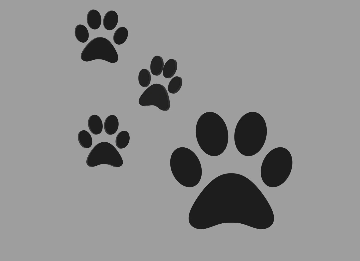 paw print 3D Model .c4d .max .obj .3ds .fbx .stl .blend 