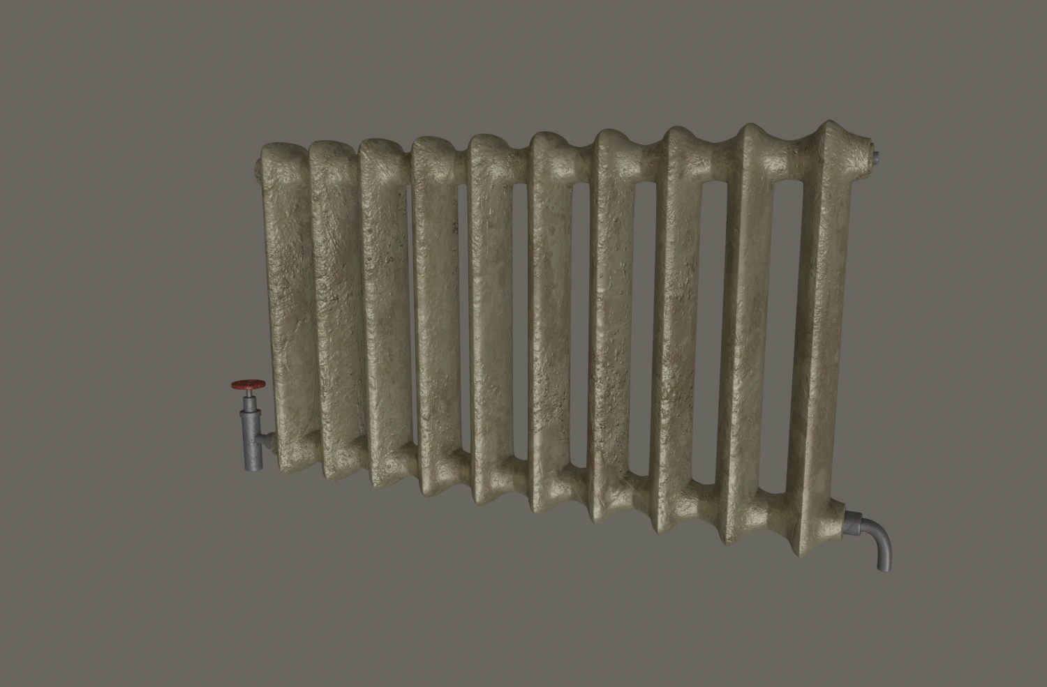 old radiator 3D Model .c4d .max .obj .3ds .fbx .stl .blend 