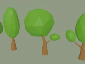 alberi dei cartoni animati a basso numero di poli Modello 3D