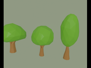 low poly cartoon trees 3D 模型
