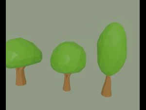 alberi dei cartoni animati a basso numero di poli Modello 3D