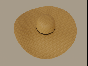 straw sun hat 3D Model
