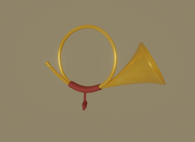 post horn 3D Model .c4d .max .obj .3ds .fbx .stl .blend 