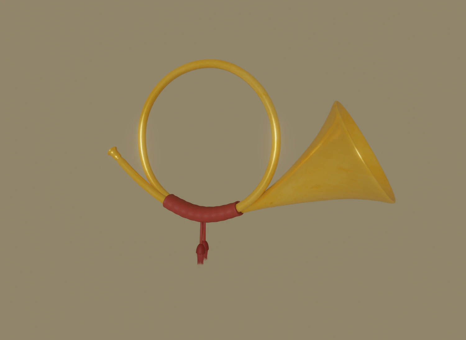 post horn 3D Model .c4d .max .obj .3ds .fbx .stl .blend 