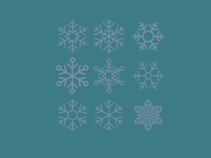 9 snowflakes Model 3D