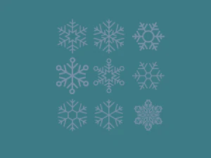 9 flocos de neve Modelo 3D