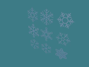 9 snowflakes 3D Model