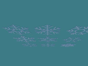 9 snowflakes 3D Model