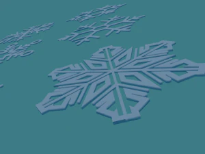 9 snowflakes 3D Model