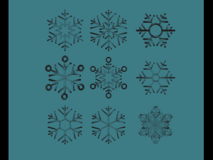 9 snowflakes 3D Модель