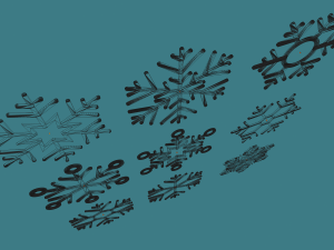 9 snowflakes 3D Модель