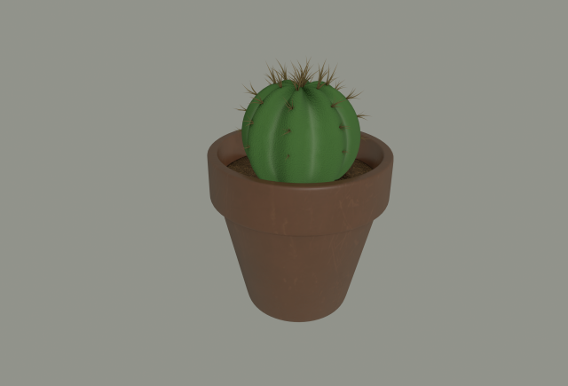 cactus in a flower pot 3D Model .c4d .max .obj .3ds .fbx .stl .blend 