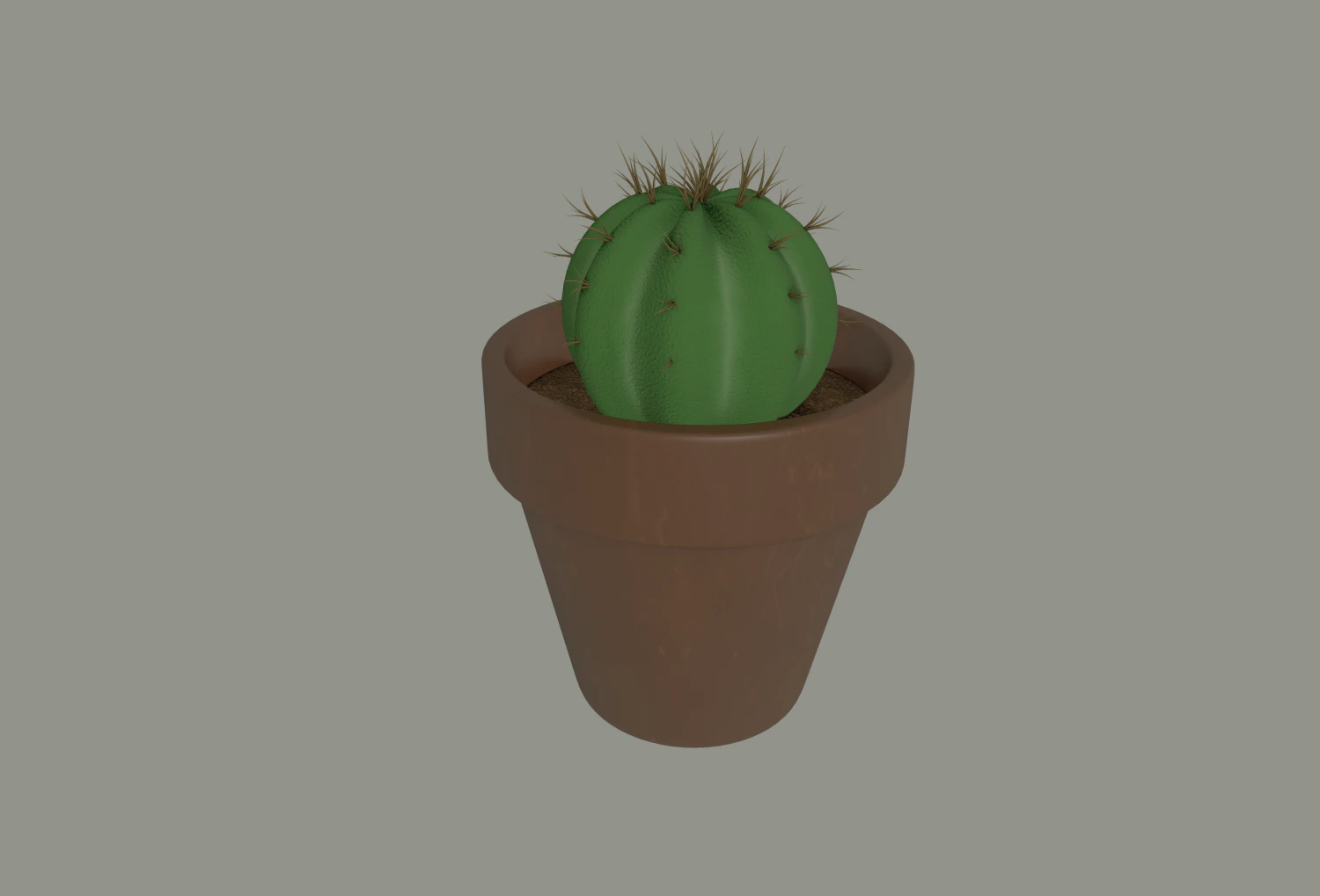 cactus in a flower pot 3D Model .c4d .max .obj .3ds .fbx .stl .blend 