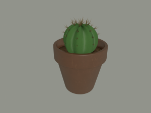 cactus in a flower pot 3D Model