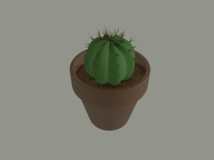 cactus in a flower pot 3D Model