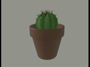 cactus in a flower pot 3D Model