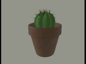 cactus in a flower pot 3D Model
