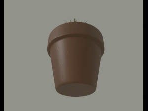 cactus in a flower pot 3D Model