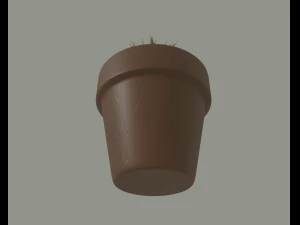 cactus in a flower pot 3D Model